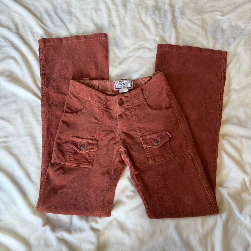 vintage y2k boho indie Hard Tail copper/orange corduroy bootcut pants size 28
